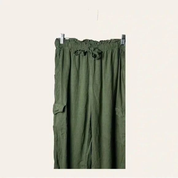 0302W. AERIE‎ ELASTIC WAIST BAND PANTS/JOGGERS SIZE MEDIUM OLIVE GREEN IN COLOR - Picture 3 of 9